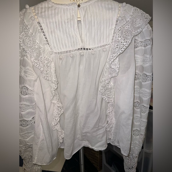 ULLA JOHNSON LILLY BLOUSE IN PRISTINE - Picture 7 of 10